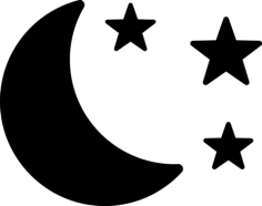 Moon And Stars Editable Svg Line Art, Free Vectors File